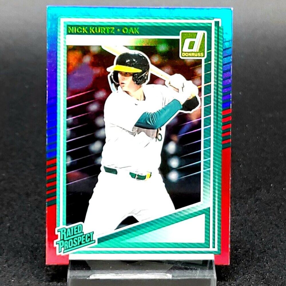 2025 Nick Kurtz RC Donruss Red and Blue Rated Rookie Athletics